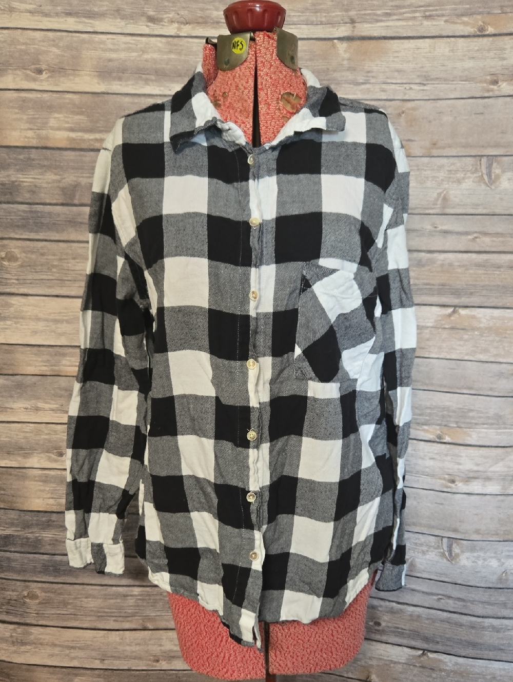 Black & White Buffalo Check Button-Down Shirt